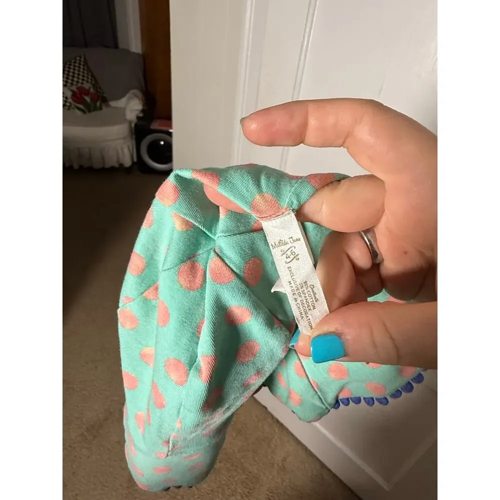 Matilda Jane Girls Reversible Bucket Sun Hat Floral Polka Dot Pom Pom Cotton